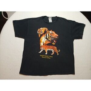 Vintage Rainforest Cafe Orlando Black Bengal Tiger Graphic Souvenir T-Shirt XL